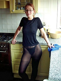 Real amateurs in pantyhose from private collections
